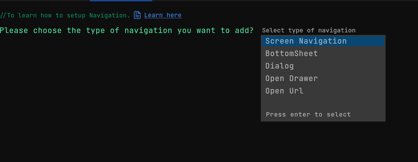 Navigation supported types
